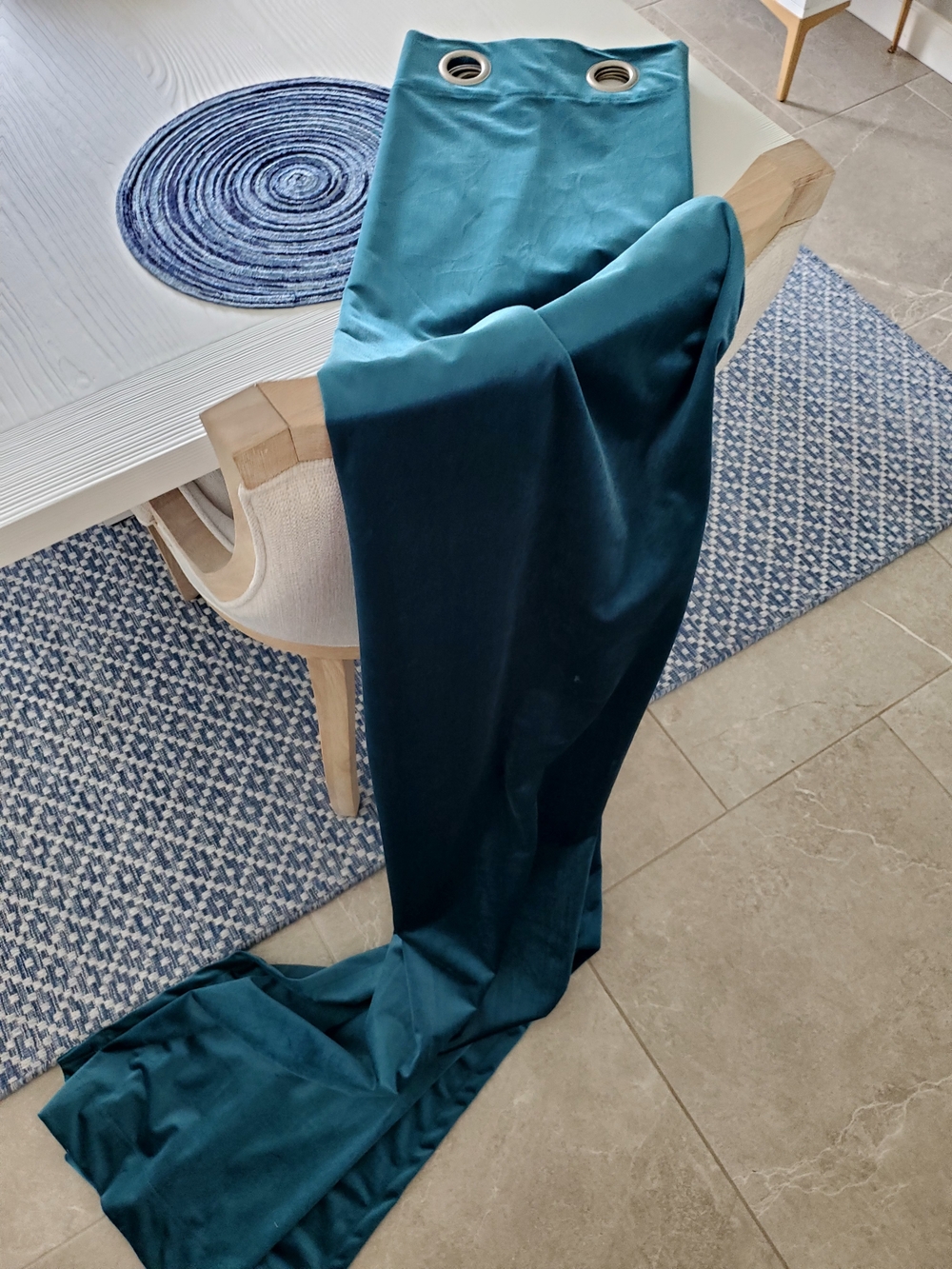 6 Luxurious Velvet Grommet Curtain Panels.  Like New.  Room Darkening.